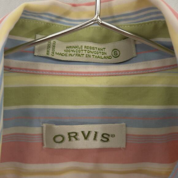 Orvis Shirt Womens 6 Multicolor Striped Wrinkle Resistant Long Sleeve Button Up - Picture 9 of 9